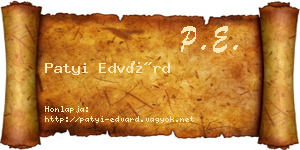 Patyi Edvárd névjegykártya